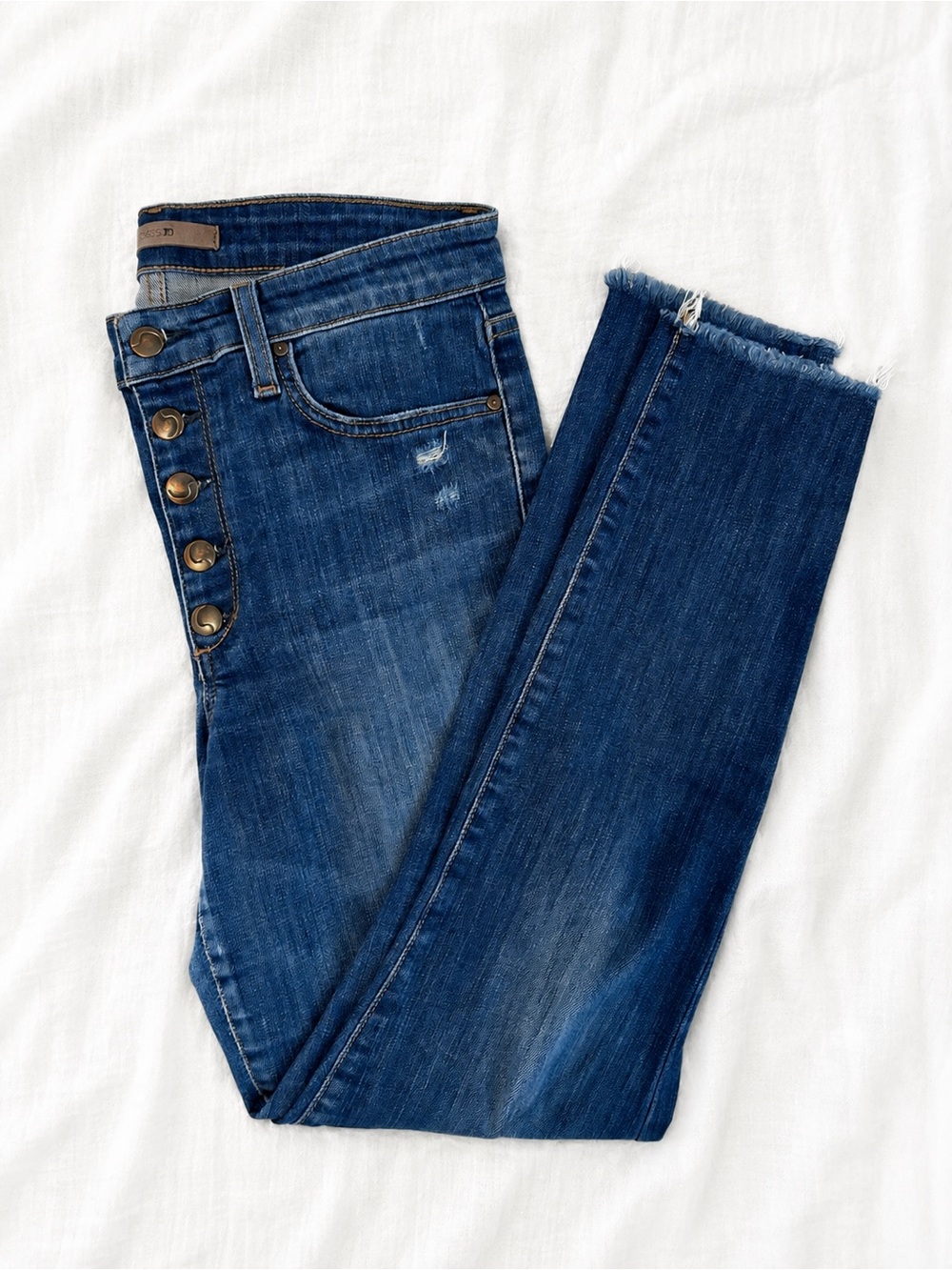 Joe’s Jeans The Icon High Rise Skinny Ankle Jeans Size 29 Button Fly Raw Hem